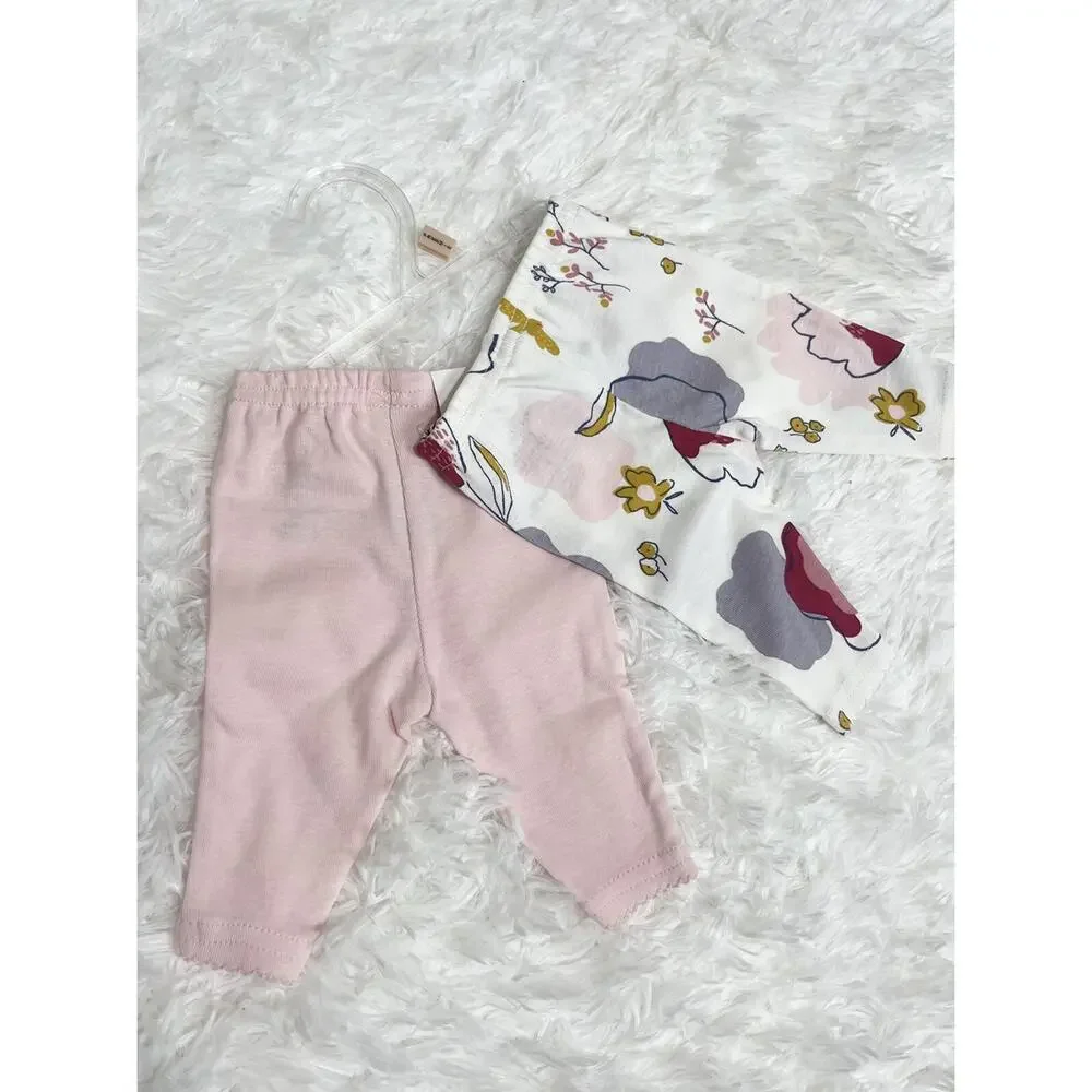 Set of 2 Little Planet Baby Girl Infant Organic by Carter's Cotton Pants NEWBORN